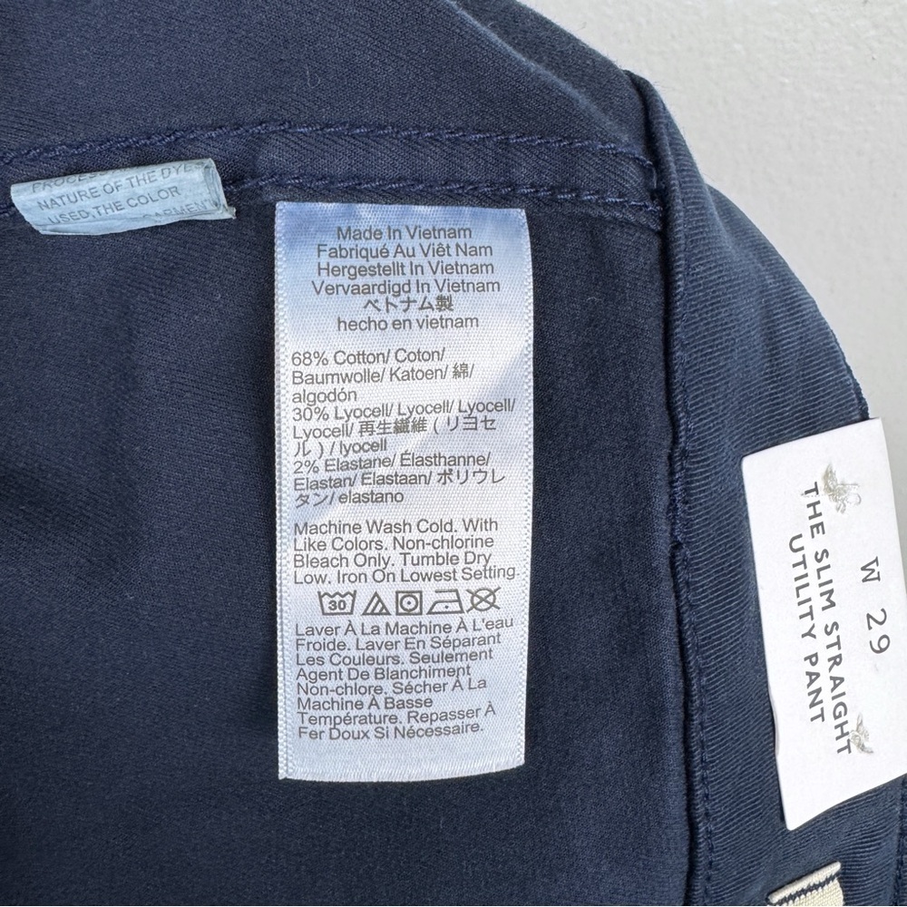 Madewell Slim Straight Utility Pants Garment Dye Deep Indigo Size 29 NWT - Picture 11 of 11